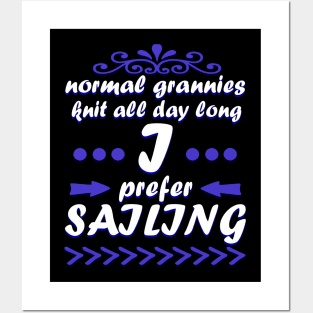 Sailing Grandma Sailboat Captain Gift Posters and Art